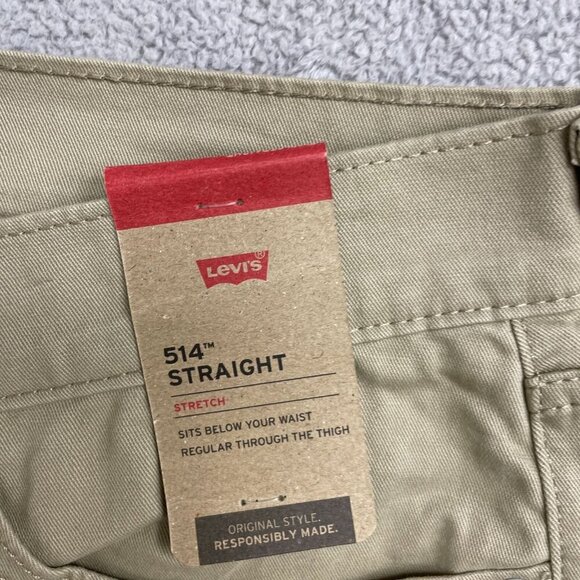 NEW Levis 514 Men's 32x30 Straight Fit Stretch Khaki Pants Regular Cotton Blend - Picture 7 of 9